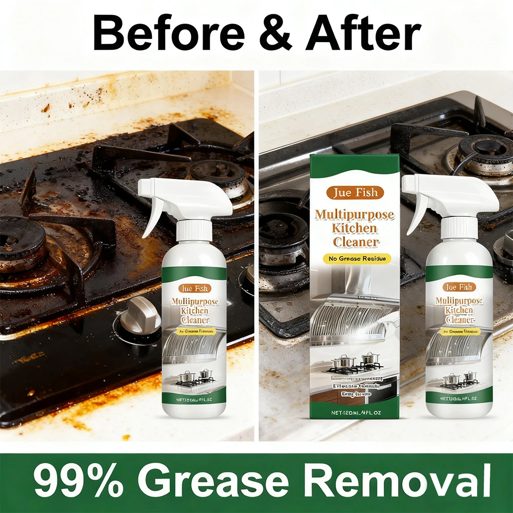 120ml Household Cleaning Spray Kitchen Oil Foam Cleaner Strong Oil Stain Degreaser Gentle Ingredients Household Grill Oven