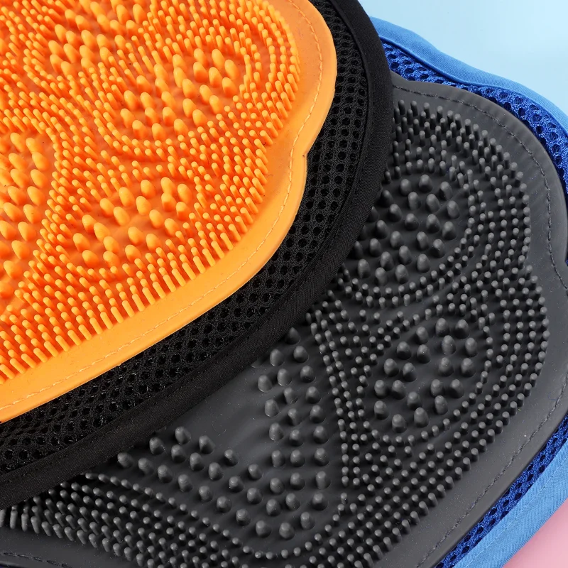 Pet Bath Massage Silicone Brush Cat Gloves To Remove Floating Hair Daily Care Dog Hair Pet Supplies Towel Poncho Adults Pet Grooming Gloves Cat Grooming Brush Pet Hair Remover Gloves