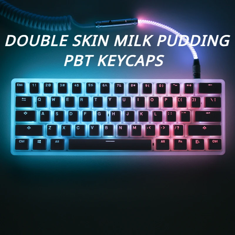 

Колпачки для клавиш MiFuny PBT, Двойная кожа, блестящие, закрытые, 2 цвета, OEM, без водяного выхода, 61/68/84/87/104, колпачки для клавиатуры