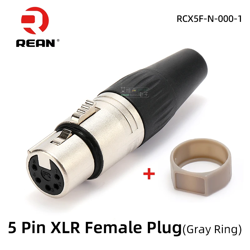 REAN 5-Poliger XLR-Stecker mit Farbring Mikrofonanschluss Metallgehäuse 5-Poliger Symmetrischer XLR-Stecker / -Buchse – Detail 22
