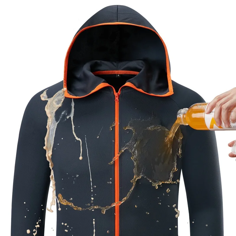 

Men Waterproof Hiking Jackets Hydrophobic Clothing Outdoor Breathable Camping Fishing Hooded Jackets Quick Dry Anti-UV Skin Coat