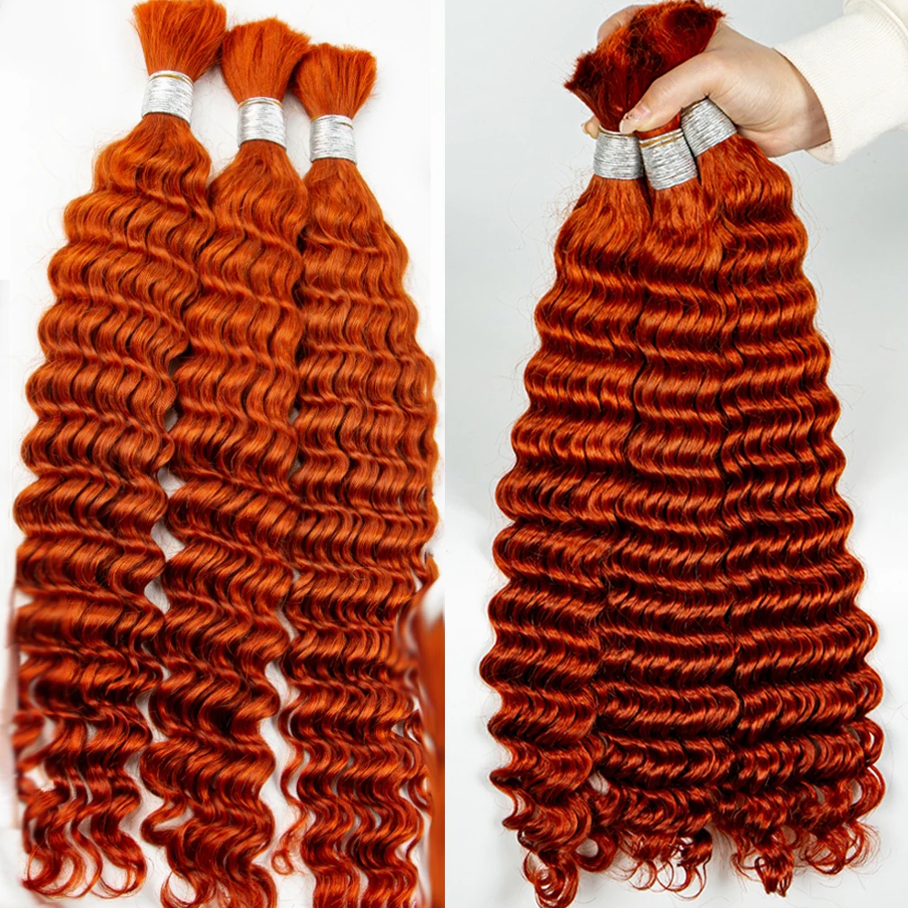 Human Hair Extensions for Braiding Deep Wave Bulk Hair Colored No Weft Bundles for Boho Braids human hair extensions braiding hair extensions human braiding hair