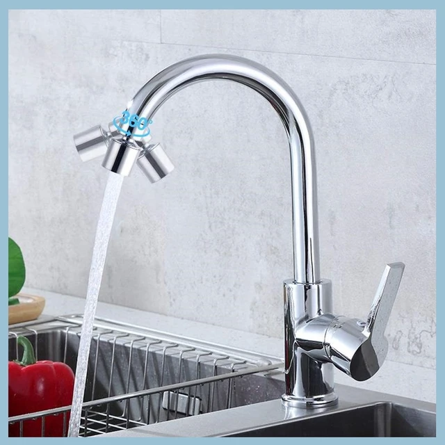 360° Swivel Dual-Function Anti-Splash Kitchen Faucet Aerator - Bathroom Water Filter Nozzle Mixer with Bubbler Diffuser 5