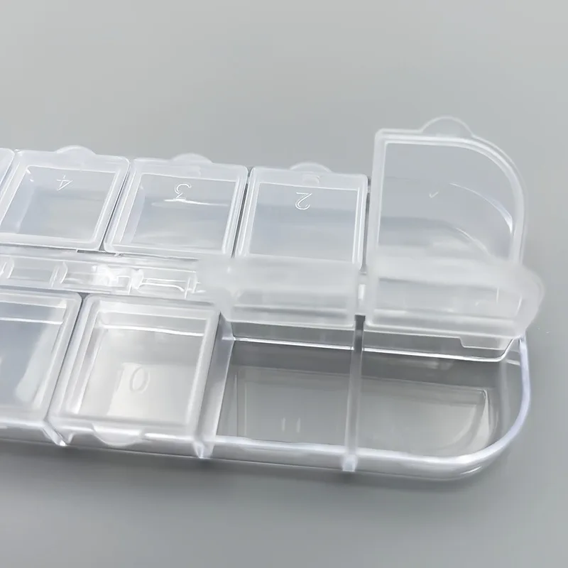 4pcs Geometric Nail Ornament Storage Box, Assembled and Disassembled Plastic Box, Nail Ornament and Dried Flower Dividing Box