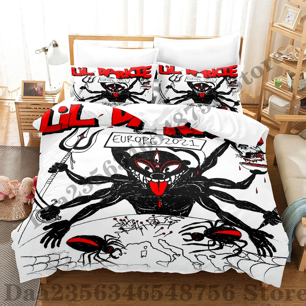 2024 Lil Darkie Bedding Set Single Twin Full Queen King Size Bed Set Adult Kid Bedroom Duvetcover Sets 3D Anime Bed Sheet Set 5