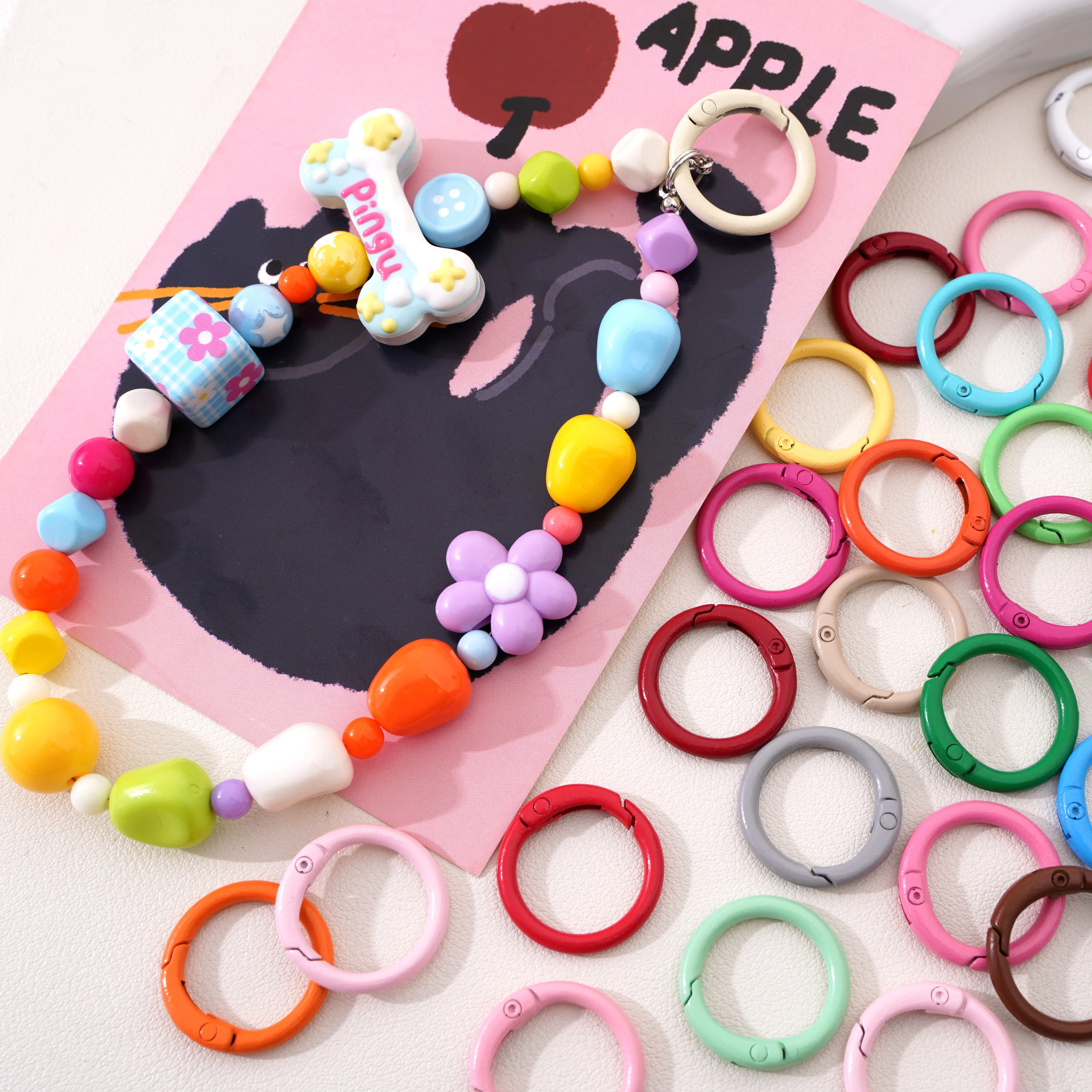 Sprühlackierte Legierung O-Ring Federverschluss zu öffnender Kreis Karabiner Schlüsselanhänger Clips Hakenverbinder für Schnallen Schmuckherstellung