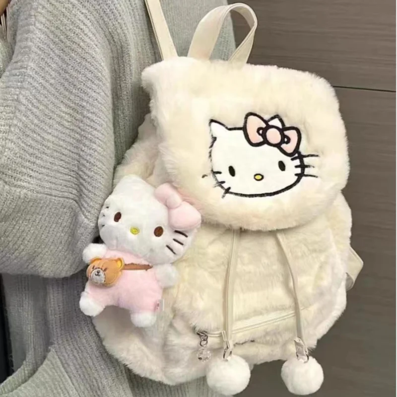 

Милый Плюшевый Рюкзак Hello Kitty My melody Kuromi из Аниме периферийных мультфильмов, креативный кавайный вместительный школьный рюкзак, оптовая продажа