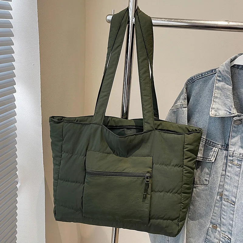 Large Capacity Fabric Tote Bag Lightweight Trendy Shoulder Purses Lady Shopper Shopping Underarm Bag 2026 Y2K New Women Handbags