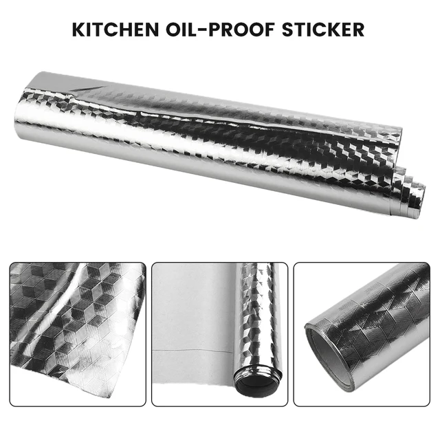 Car Heat Protection Film Oil-proof StickerHeat-resistant Aluminum Foil Wallpaper Self-Adhesive Fireproof Heat Insulation Mat 2