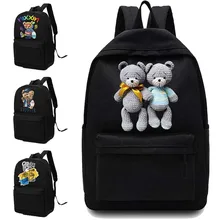 

2022 Canvas Backpacks Women Shoulders School Bag Bear Pattern Printed Casual Backpack Designer Laptop Backpack Unisex Sport Bags