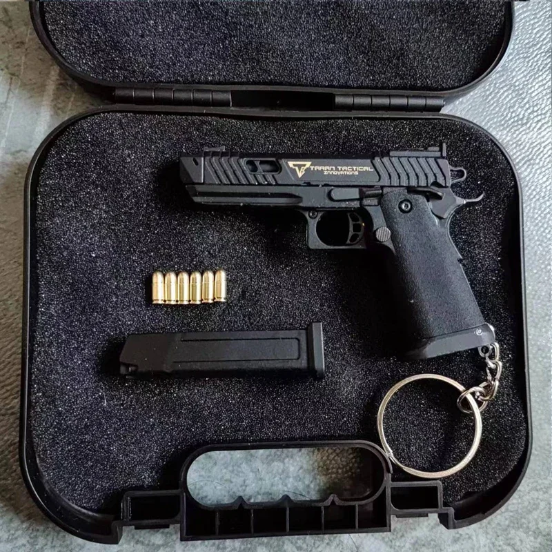 1:3 Shell Ejection G34 TTI PIT VIPER Alloy Empire G17 Assembly Toy Gun Model Keychain Weapon Mini Pistol Christmas Gift 6