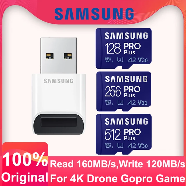 Carte Mémoire Micro SD Samsung Pro Plus 256 Go + Adaptateur SD (L:160/E:120)