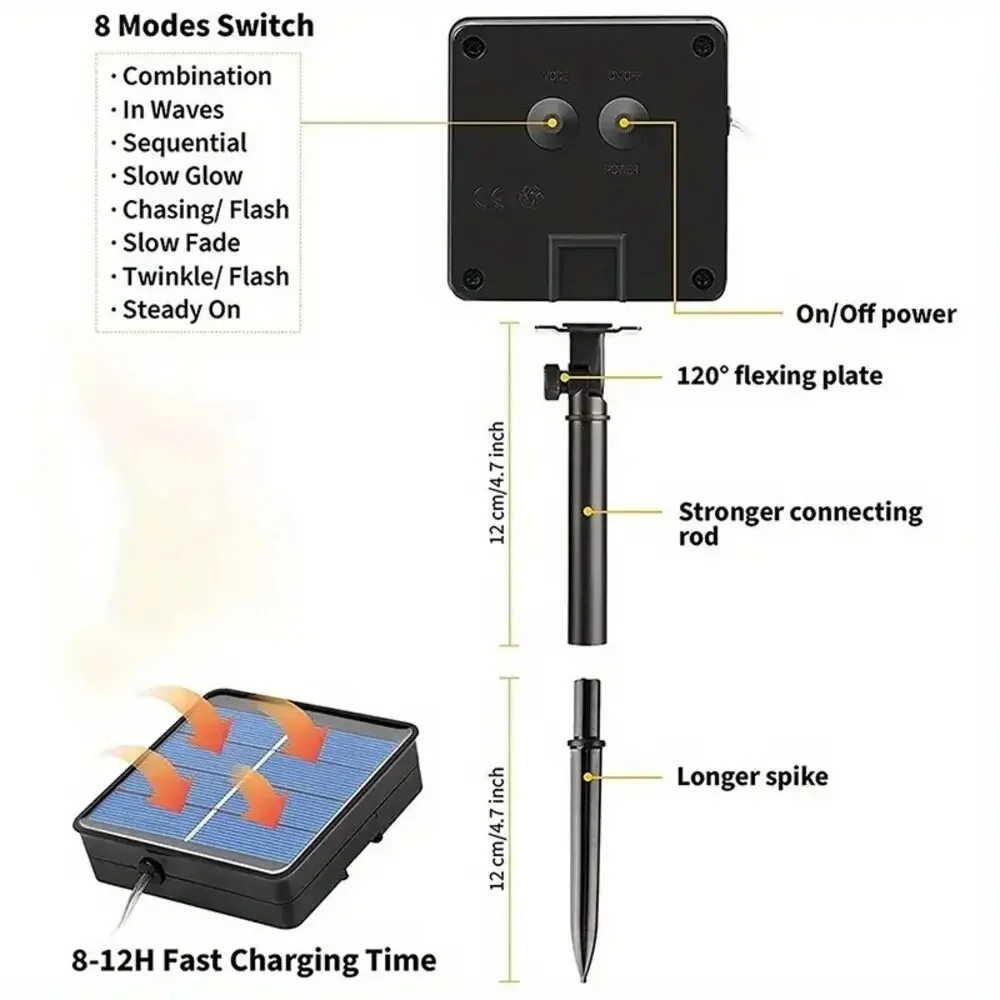 Outdoor Solar Tube Touw Led Light Tuin Kerstversiering 7M/12M Xmas Bruiloft Slinger Waterdichte String Licht Fee Strip