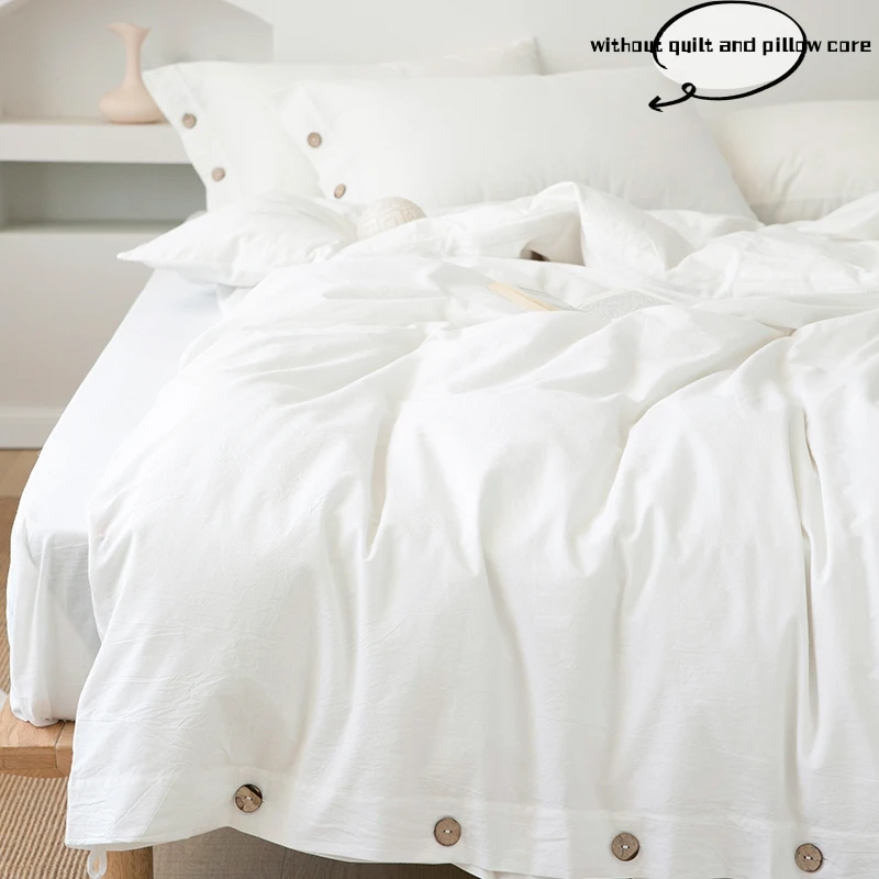 3pcs  100% cotton bedding set Double Duvet Cover Set 220x240 Solid Twist Cotton King Size Bedding Set Quilt Cover Set 4