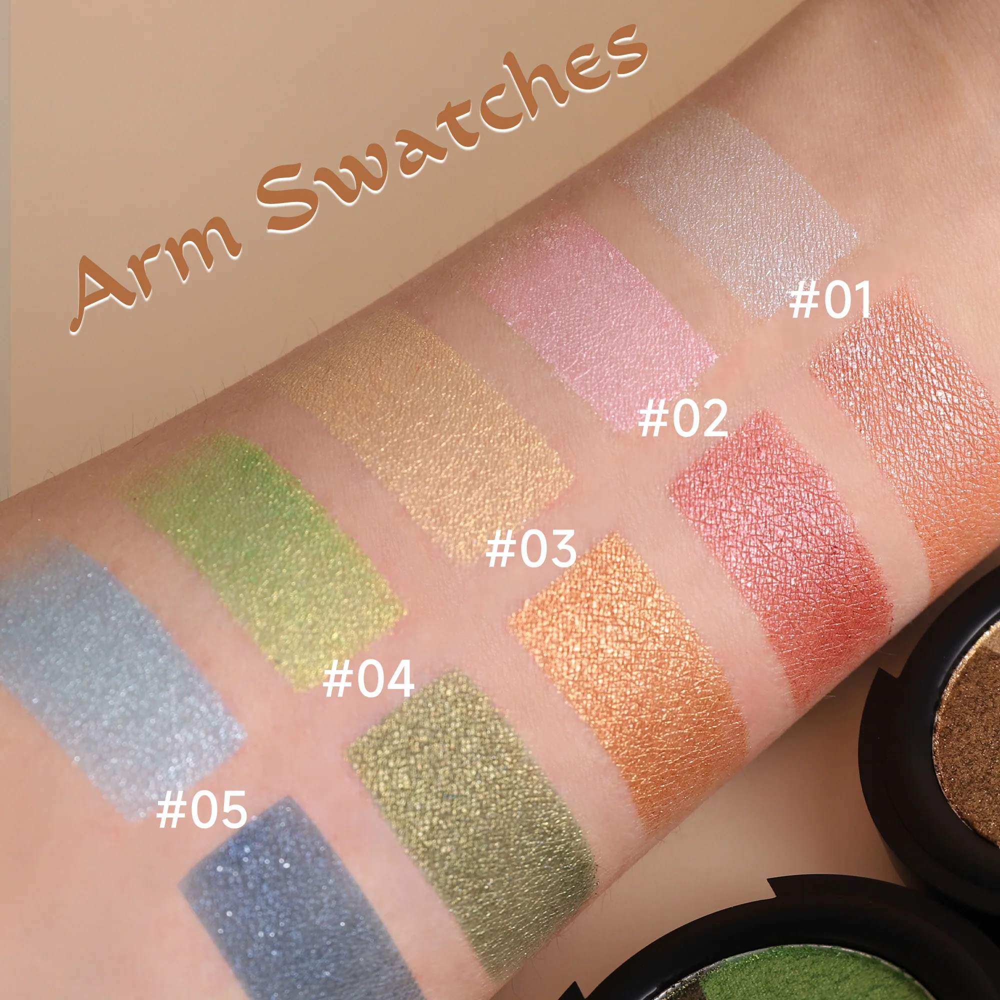 Dual-Shade Shimmer Eyeshadow Palette - Pearlescent Glitter, Waterproof & Smudge-Proof