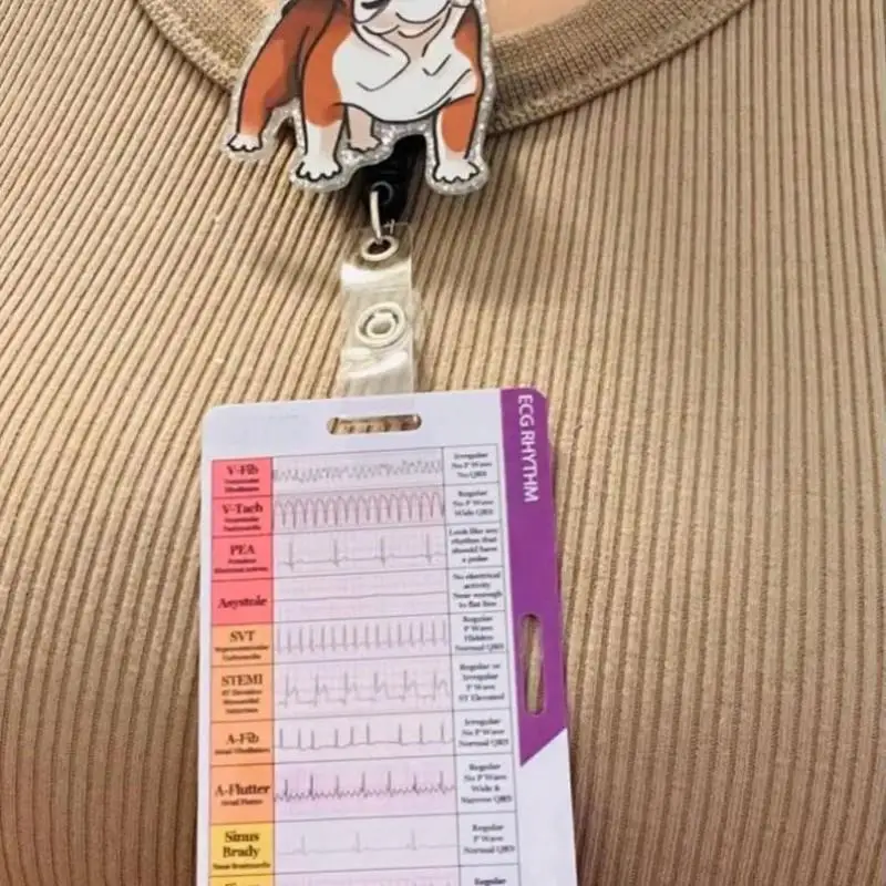 ECG/EKG Rhythm Pocket Card, EKG Telemetry Rhythm Interpretations Badge ...