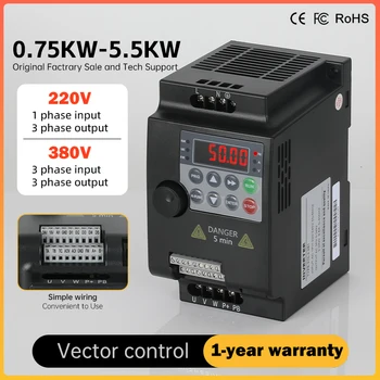 220V 1-3PH 380V 3-3PH convertitore di azionamento variabile Inverter VFD economico 0.75kw/1.5kw/2.2kw/4KW/5.5KW regolatore di velocità del motore