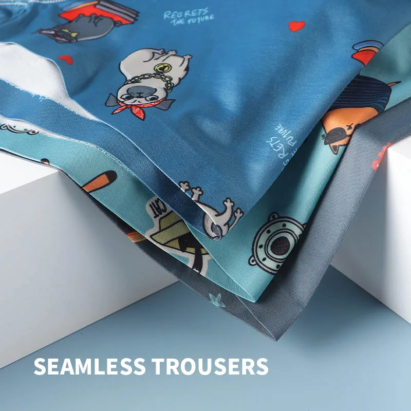 4Pcs Sexy Man Underwear Boxer Shorts Cotton Homme Animal Print Men Boxershorts Underpants Lingerie Male Panties Plus Size L-3XL