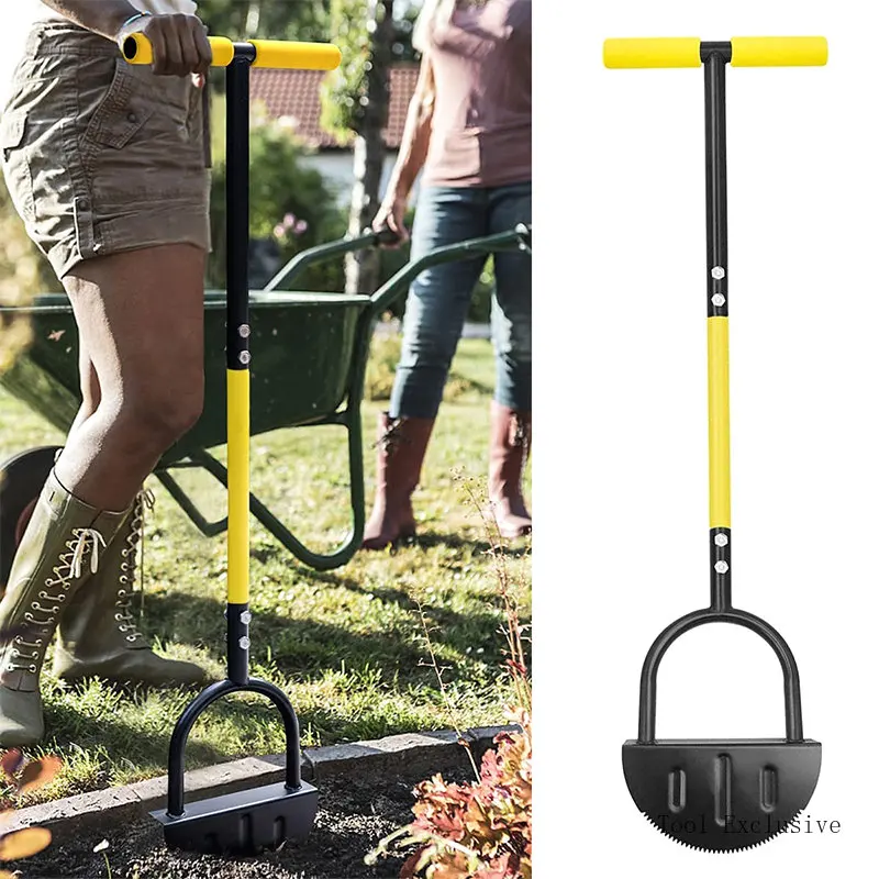 Manual Trimming Shovel Serrated Grass Saw Cutter With T-Grip Half Moon Manual Lawn Edger Reinforcedfor for Home Garden Supplies