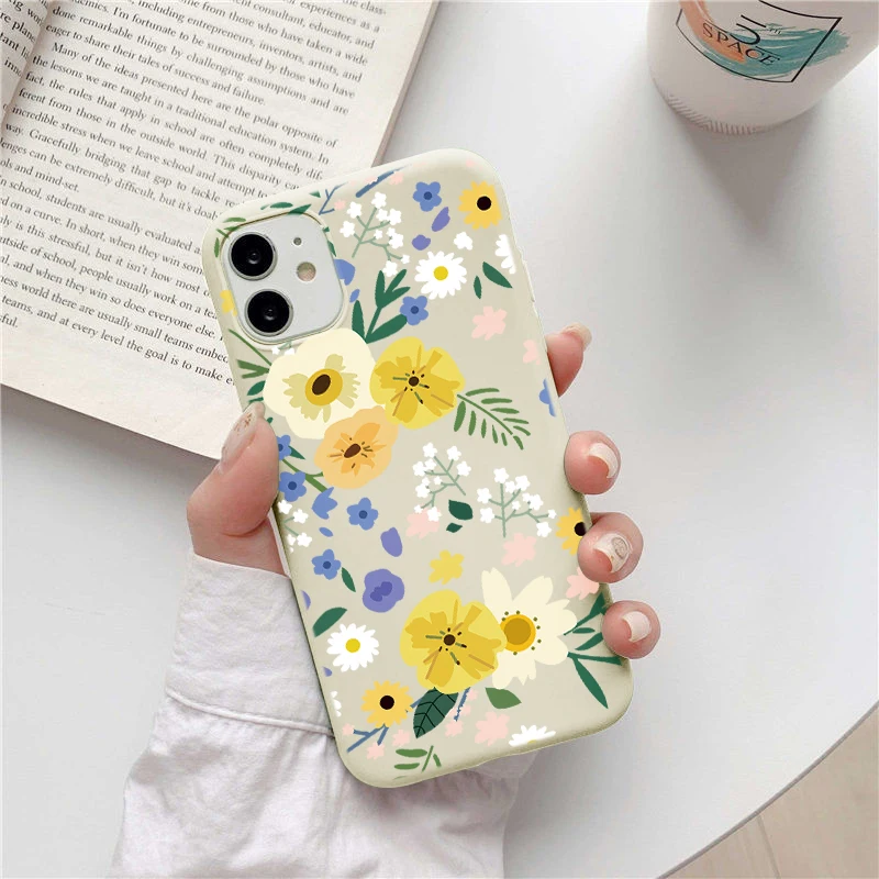 13 pro max case Luxury Flower Silicone Phone Case For iPhone 11 13 12 Pro Mini X XR XS Max 8 7 6 6s Plus SE 3 5G 2020 Cute Floral Soft TPU Cover 13 pro max cases
