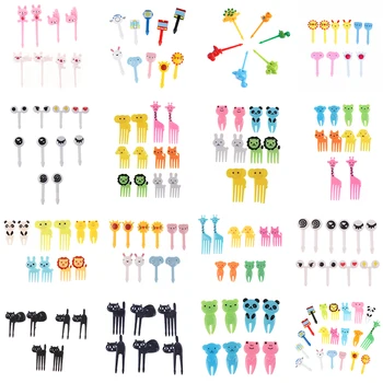 6/8/10pcs Animal Farm Dinosaur Fruit Fork Mini Cartoon bambini Snack Cake Dessert Pick stuzzicadenti Bento pranzo decorazione del partito
