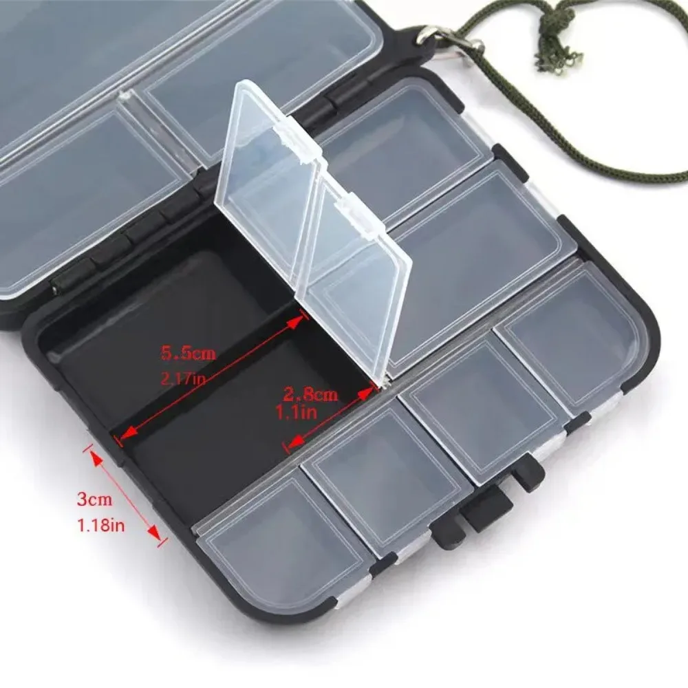 1PC Fishing Tackle Bait Storage Boxes, Portable Double-Sided Lure Hook Organizer, Mini Utility Lures Fishing Box 2