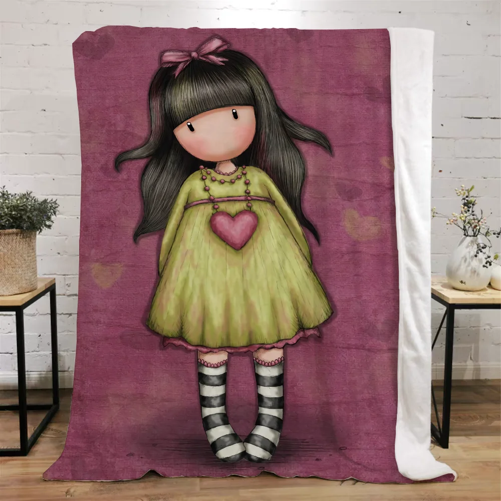 Santoro Gorjuss Throw Blanket for Sofa Decoration Blankets & Throws Knitted Plaid Beach Towel Microfiber Bedding Knee Nap hand knitted blanket microfiber blanket