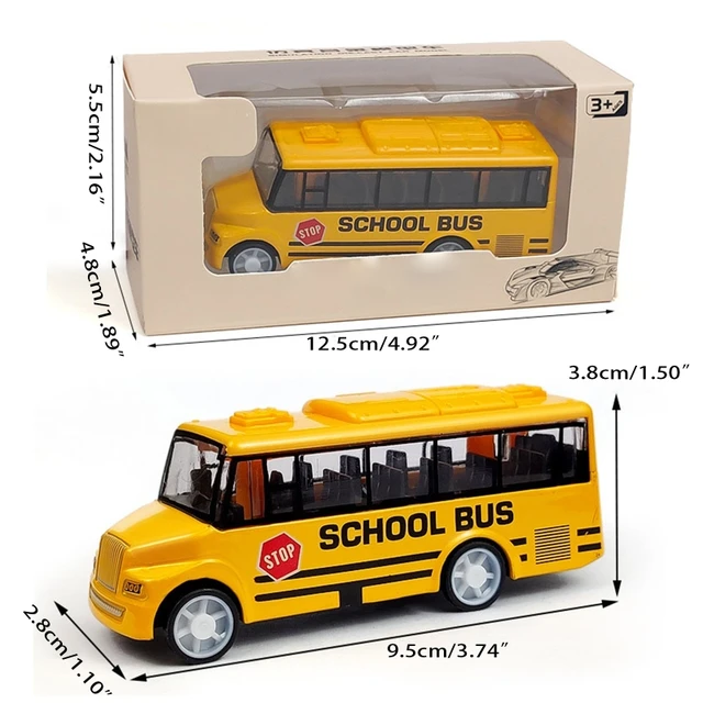 1PC Kids Baby Diecast School Bus Toys Yellow Pull-Back Bus Vehicle Models for Boys Birthday Gifts Children Mini Car Toys 6