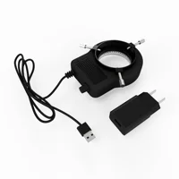 RF4 Microscope Adjustable 144 LED Lighting Industrial Binocular Stereoscopic Lens Magnifying Glass Ring Light Source 2