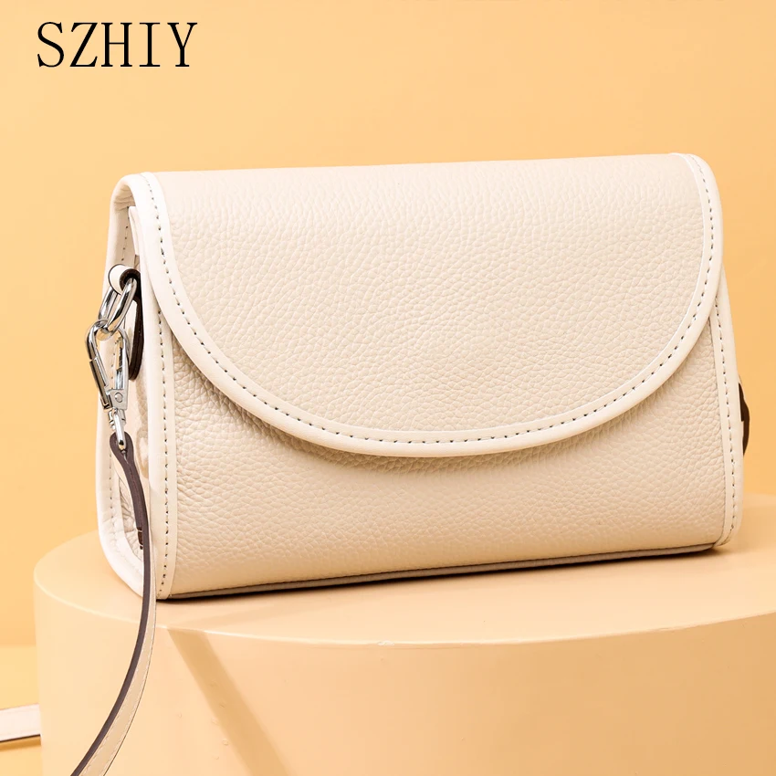 

Genuine Leather Small Square Bag Fashion Designer Shoulder Bag High Quality Leather Cell Phone Pocket Sacoche Femme Portefeuille