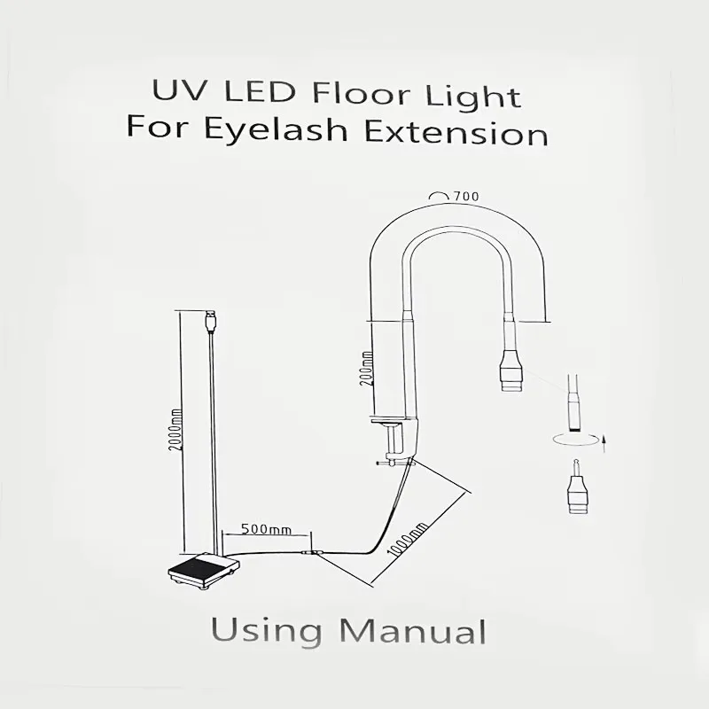 UV Lash Light UV Eyelash Glue 5W LED Eyelash Extensions Nail Tech Glue Lamp with Foot Pedal Control Cured in 2-3 Seconds