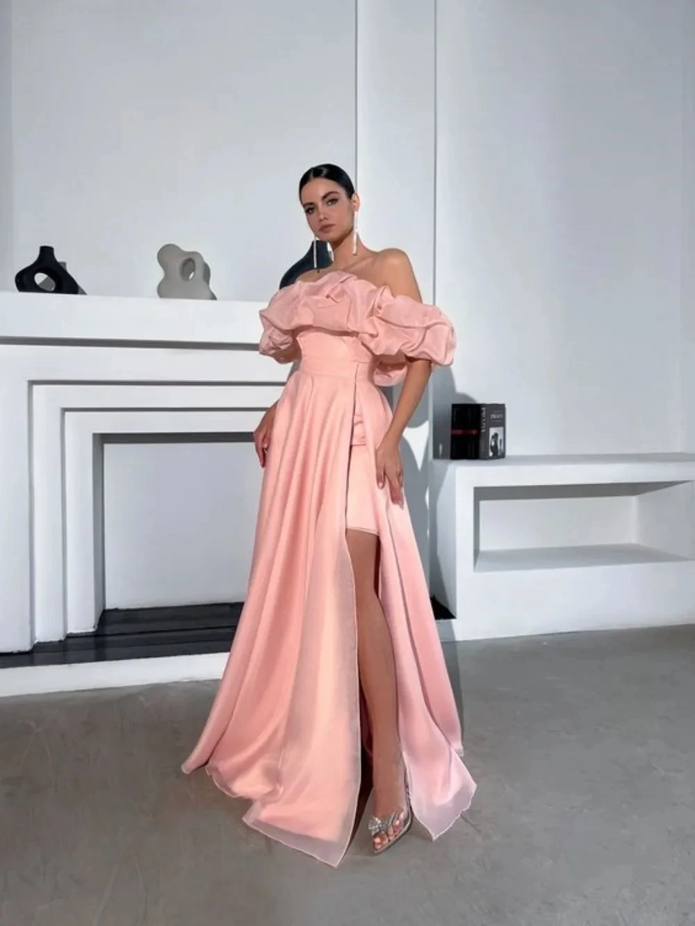 

Российские вечерние платья со съемным шлейфом, платья-трапеции с открытыми плечами для выпускного вечера, деловые платья для выпускного вечера, коктейльные платья