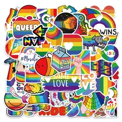10/30/50Pcs Colorful Rainbow Funny LGBT Gay Pride Stickers On Skateboard Guitar Motorcycle Car Scrapbooking Laptop Suitcase Toys