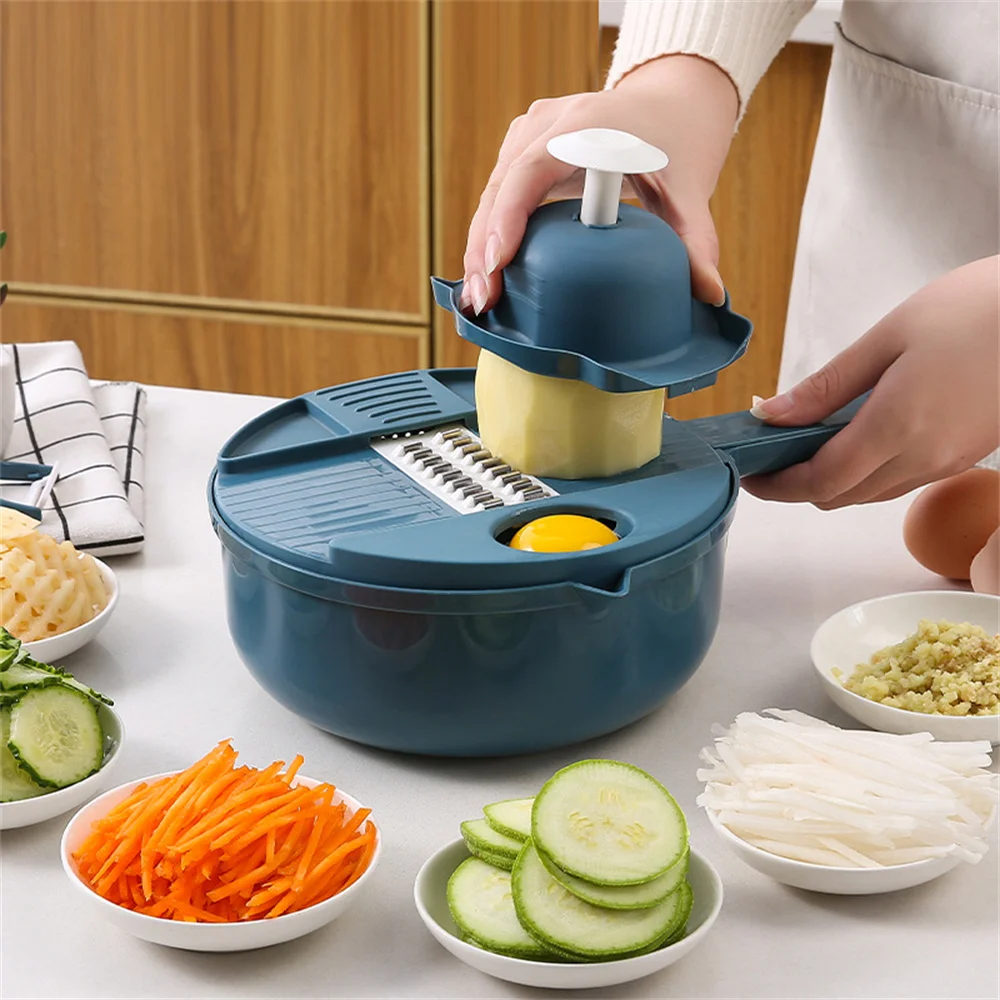 Multi-function Vegetable Cutter Slicer Manual Potato Peeler Dicing Blades Food Fruit Grater Shredder Kitchen Chopper Cutter