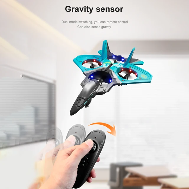 RC Airplane 2.4GHz 6CH EPP RC Plane 4 Motor RC Aircraft Toys for Adult Kids with Function Gravity Sensing Stunt Roll Cool Light 3