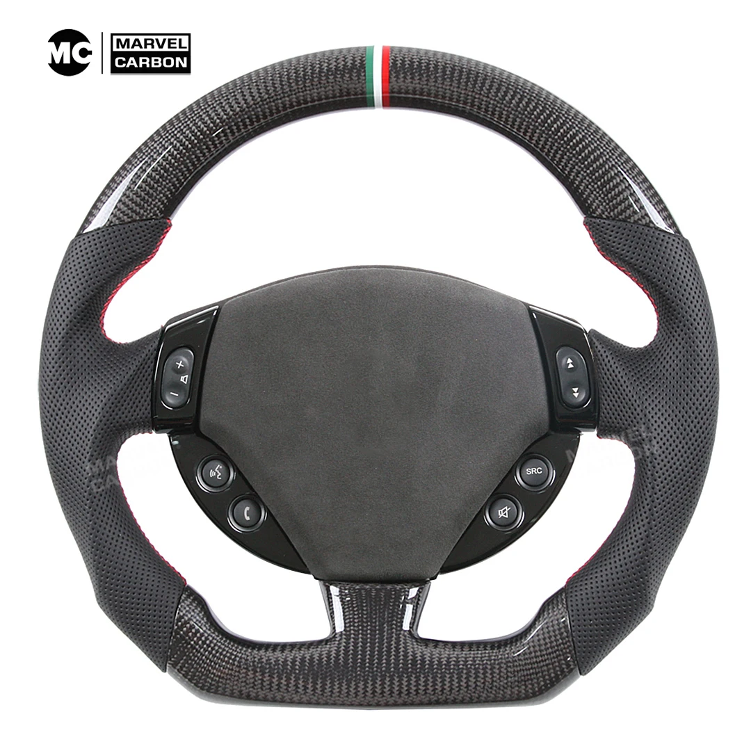 Steering Wheels Race display Real Carbon Fiber Steering Wheel for Maserati Granturismo Ghibli Levante Turismo Quattroporte GranCabrio