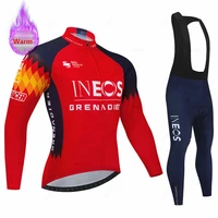 Ineos Winter Cycling Jersey Set Men Thermal Fleece Bicycle Clothing MTB Bike Bib Pants Ropa Ciclismo Triathlon Maillot Ciclismo 1