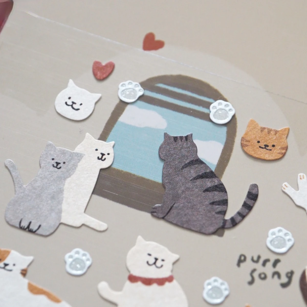 BONITO Cat Claw Silver Plated Stickers Scrapbooking Diy Journal Daily Sticker Cute Decor Gift Stationery School Supplies