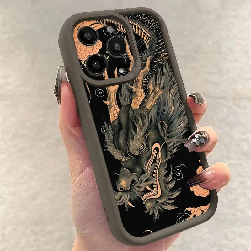 Loong Dragon Totem Matte Protective Phone Case