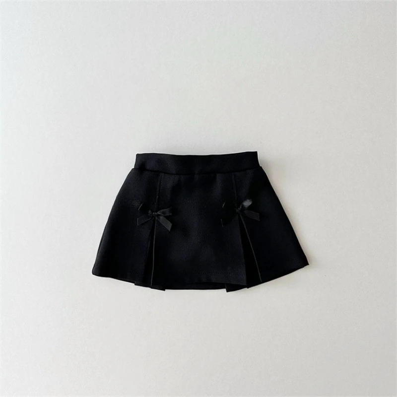 여아용 귀여운 코튼 플리츠 활, 단색, 패셔너블하고 다용도 플리츠 스커트, 한국판, 용수철 가을