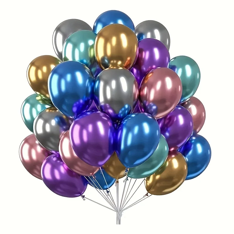 5/10/12/18 Zoll Metallic-Pink-Ballons, Metallisch Blau, Silber, Gold Ballons für Hochzeit, Jubiläum, Geburtstag, Babyparty, Dekoration, Geschenke – Detail 10