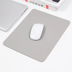 Compact Waterproof Non - Slip Leather Mouse Pad - Durable & Easy - to - Clean Gaming and Office Desk Mat - 19x23cm (GRAY)