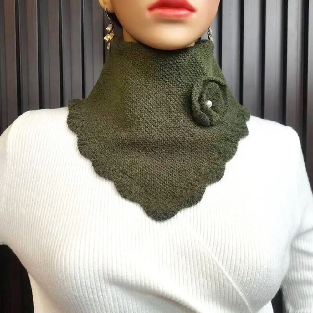 New Winter Knitted Scarf Women Solid Korean Version Snap Button Snood High Neck Collars Warm Students Bufandas Muffler