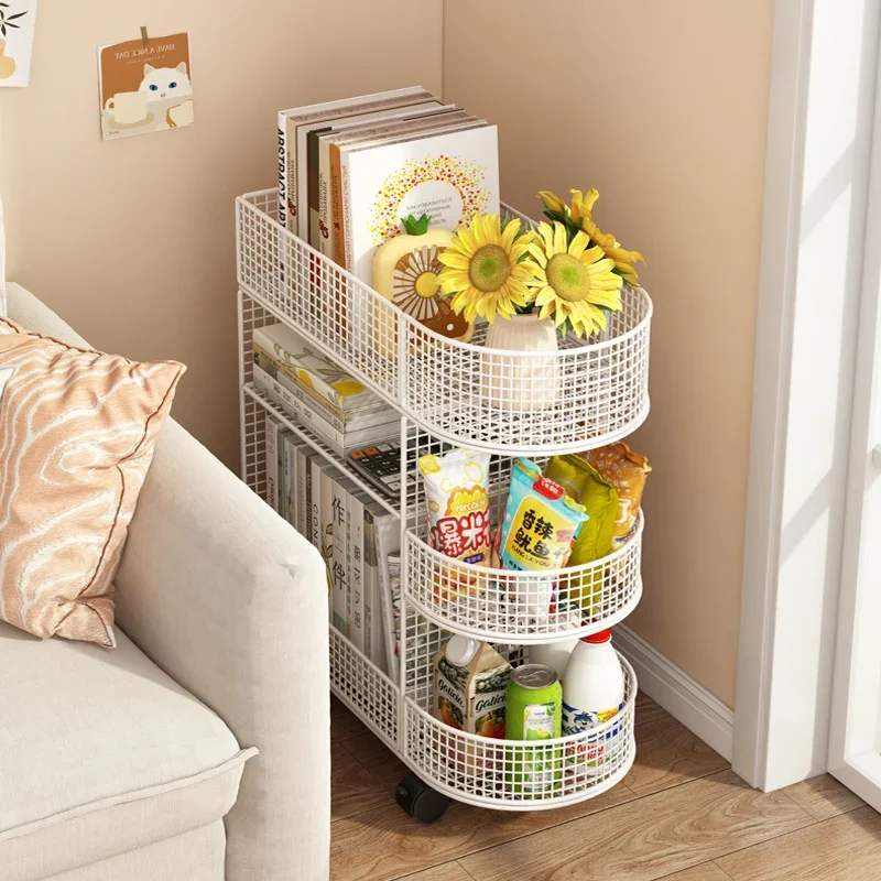 Floor Removable Table Bookshelf Office Layered File Folder Book Desk Side Student Storage Rack Home Living Room Snack Rack