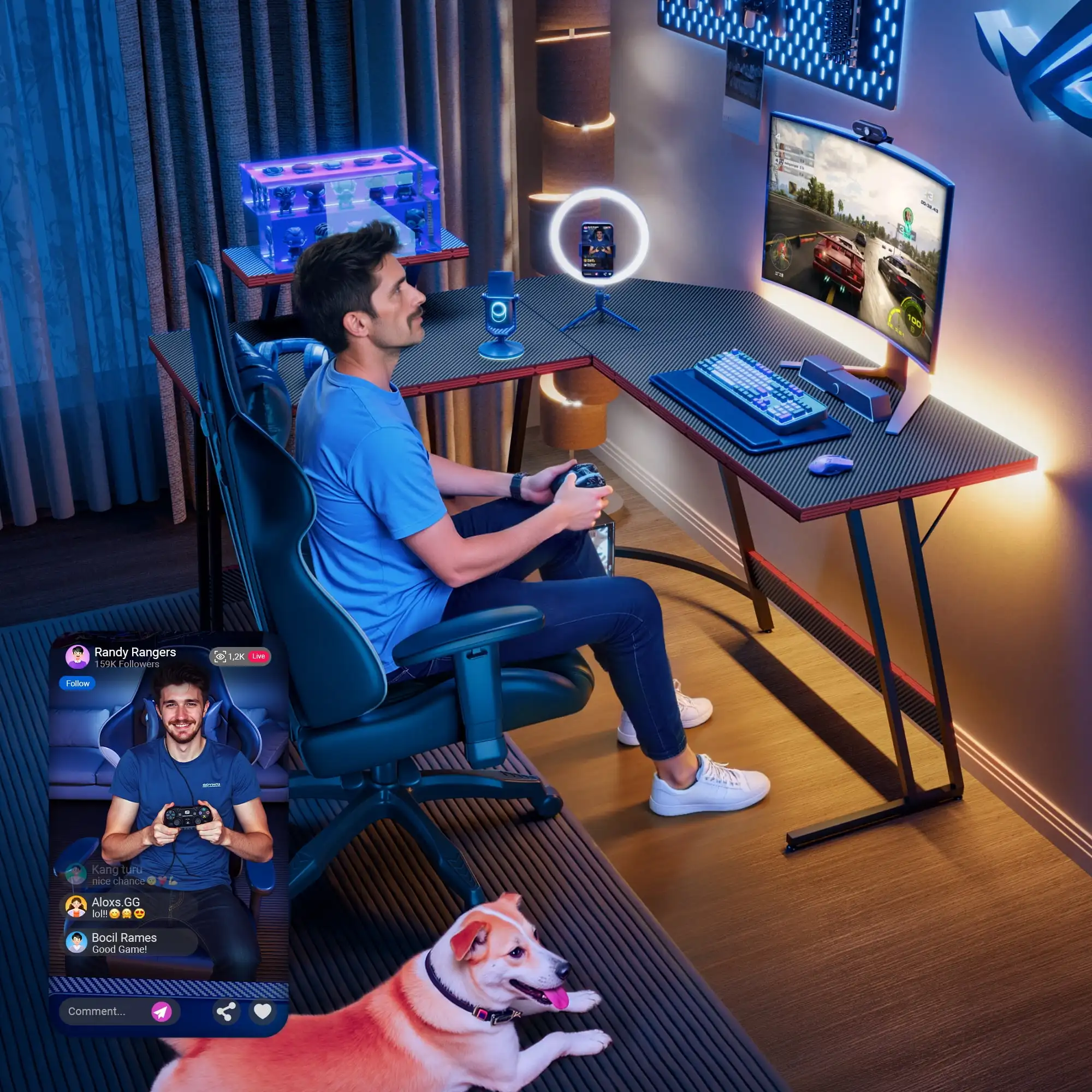 L-Shaped Gaming Desk 51.2 Inches Corner Office Desk with Removable Monitor Riser 3