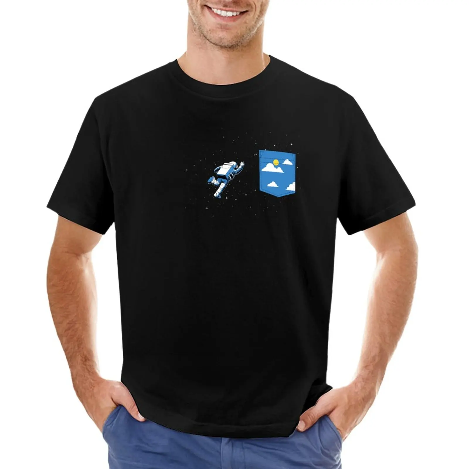 

Space Pocket T-Shirt blanks summer clothes customs mens graphic t-shirts hip hop