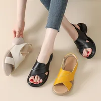 Sandales pour femmes - Nouveau design 2026 - Sandales de luxe pour femmes en cuir pleine fleur à semelle épaisse - Chaussures de créateurs pour femmes 6