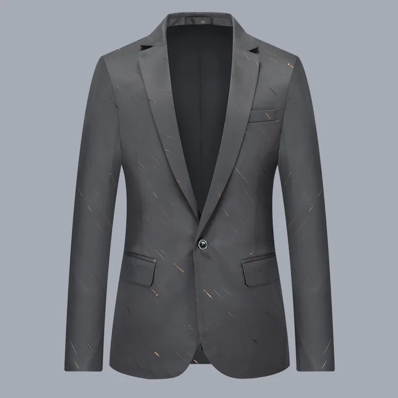 

HOO 2023 Men's Autumn Printed blazer Fashion Youth Casual Slim blazer
