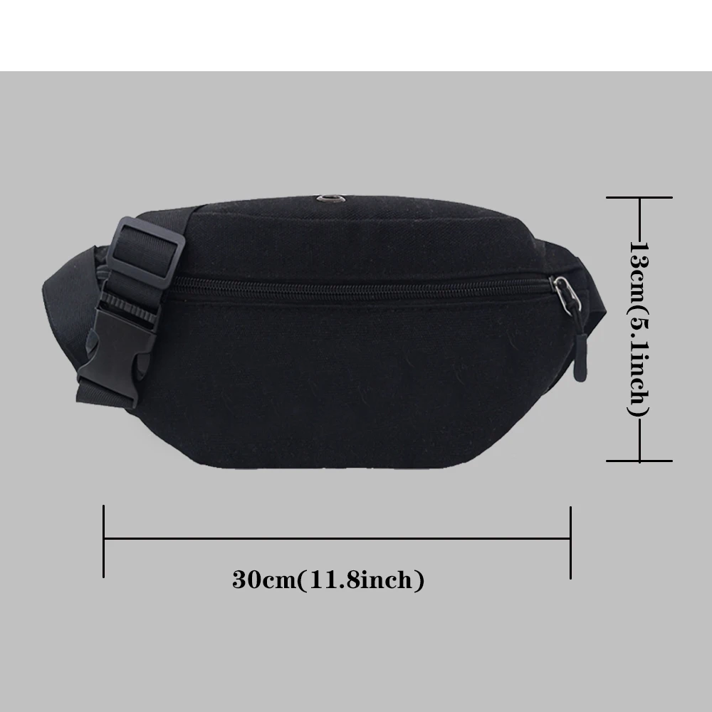 Men's Waist Pack Women Wallet Casual Phone Belt Bag Pouch Women Canvas Travel Motorcycle Bags Purse Fanny Bag with Pendant