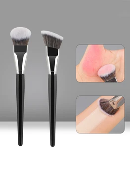 Wooden Handle Foundation Makeup Brush Contouring Blush for Women Professional Cosmetics Powder Facial Brush for Daily and 1
